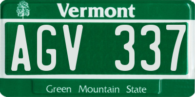 VT license plate AGV337