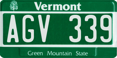 VT license plate AGV339