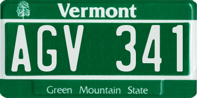 VT license plate AGV341