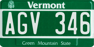 VT license plate AGV346