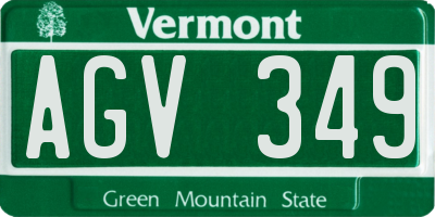 VT license plate AGV349
