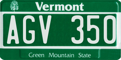 VT license plate AGV350