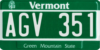 VT license plate AGV351