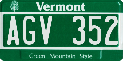 VT license plate AGV352
