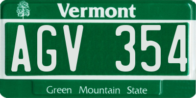 VT license plate AGV354