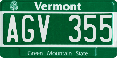 VT license plate AGV355