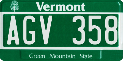 VT license plate AGV358