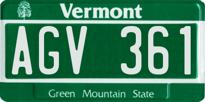 VT license plate AGV361
