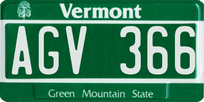 VT license plate AGV366