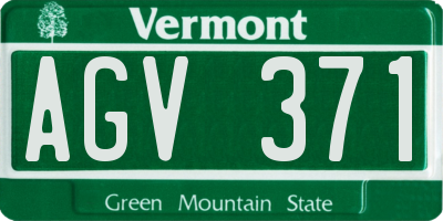 VT license plate AGV371