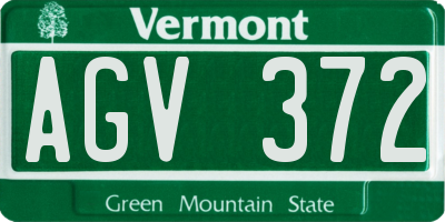 VT license plate AGV372