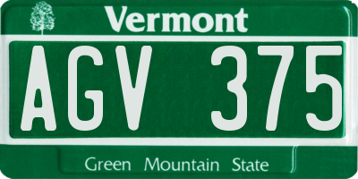 VT license plate AGV375
