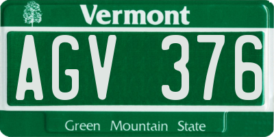 VT license plate AGV376