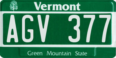 VT license plate AGV377