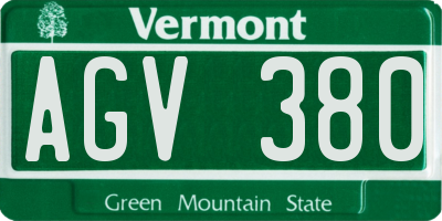 VT license plate AGV380
