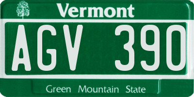 VT license plate AGV390