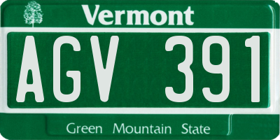 VT license plate AGV391