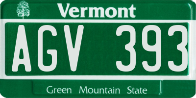 VT license plate AGV393