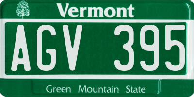 VT license plate AGV395