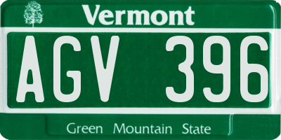 VT license plate AGV396
