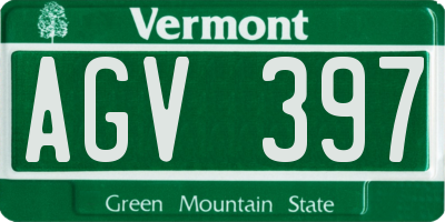 VT license plate AGV397