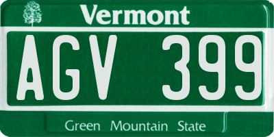 VT license plate AGV399