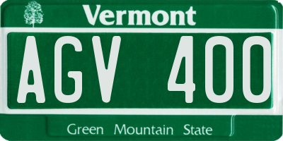 VT license plate AGV400