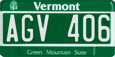 VT license plate AGV406