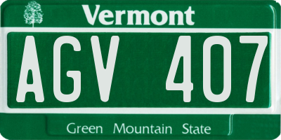 VT license plate AGV407