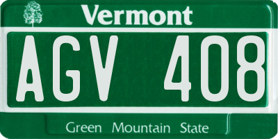 VT license plate AGV408