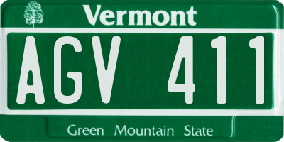 VT license plate AGV411