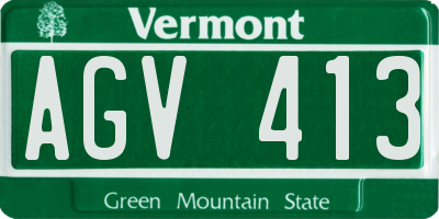 VT license plate AGV413