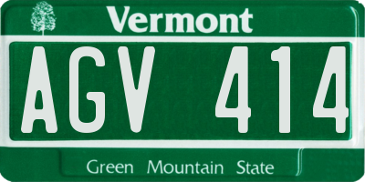 VT license plate AGV414