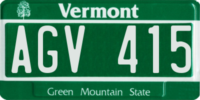 VT license plate AGV415