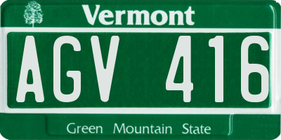 VT license plate AGV416