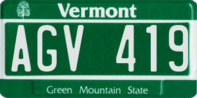 VT license plate AGV419