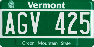 VT license plate AGV425
