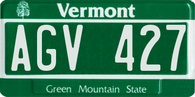 VT license plate AGV427