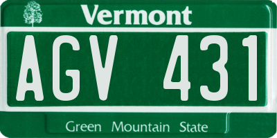 VT license plate AGV431