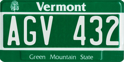 VT license plate AGV432