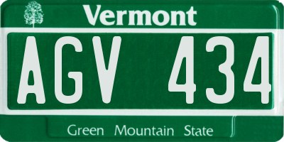 VT license plate AGV434