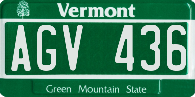 VT license plate AGV436
