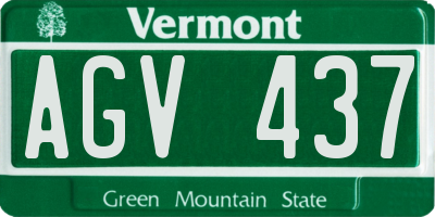 VT license plate AGV437