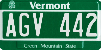 VT license plate AGV442