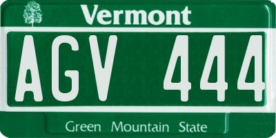 VT license plate AGV444