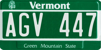VT license plate AGV447