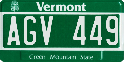 VT license plate AGV449