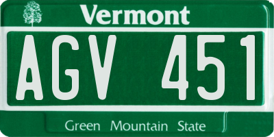 VT license plate AGV451