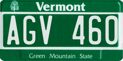 VT license plate AGV460