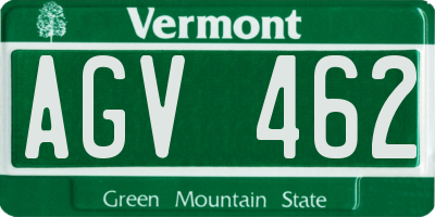 VT license plate AGV462